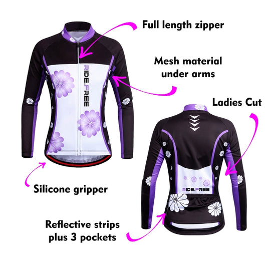 Daisy Cycling Jersey - Ladies Long Sleeve