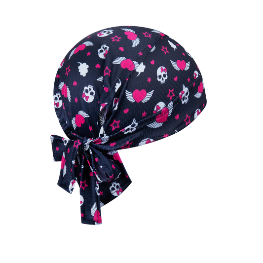 Flying Hearts Skull Cap