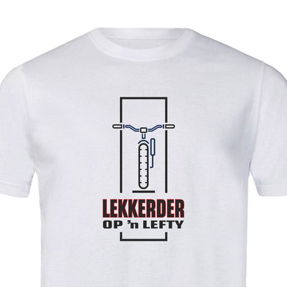 Lekkerder Op 'n Lefty T-Shirt - Sports T - White