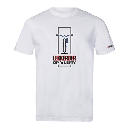 Lekkerder Op 'n Lefty T-Shirt - Sports T - White
