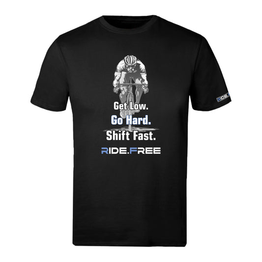 Get Low. Go Hard. Shift Fast. - Sports T - Black