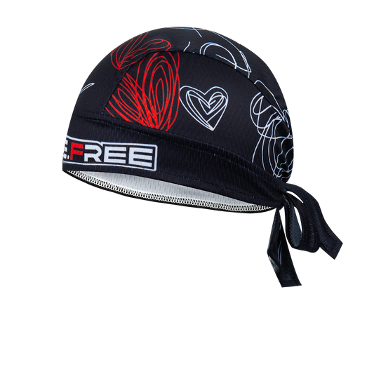 Spagetti Heart Skull Cap - Red